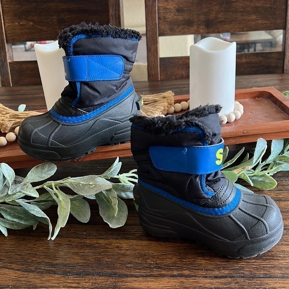 Sorel toddler winter boot Snow Commander black/super blue | size 8